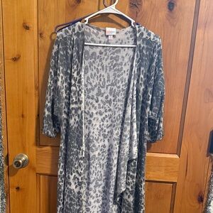 LuLaRoe Gray Animal Print Cardigan